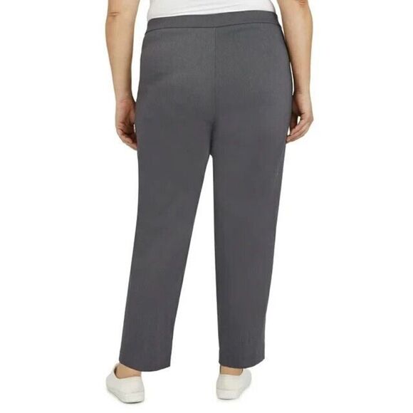 Alfred Dunner Pull-On Pant Allure Proportioned Elastic Waistband Gray Plus 18W - Picture 2 of 6